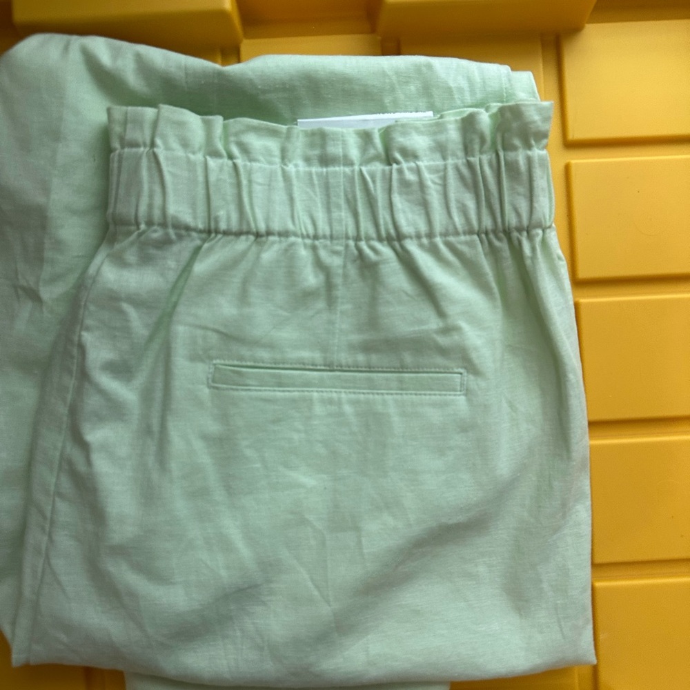 Brand New Ann Taylor Linen Cotton Pull On Pants Size XL Mint Green With Pockets - Picture 8 of 8